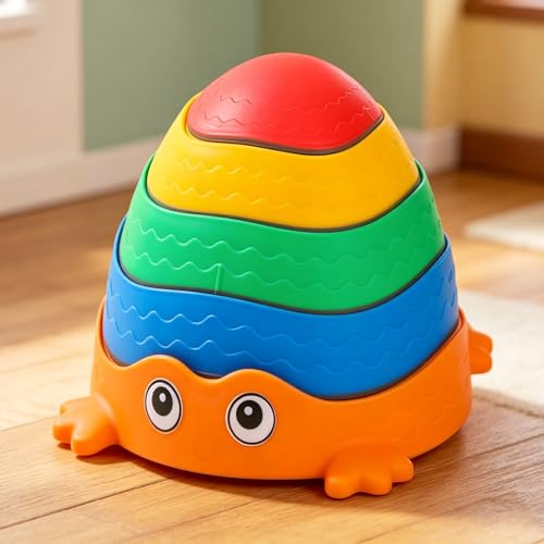 Colorful Stepping Stones Set – Frog-Themed Balance & Sensory Training Kit for Indoor/Outdoor Play, Non-Slip EVA Foam Climbing Stones (Frog) - color: Frog