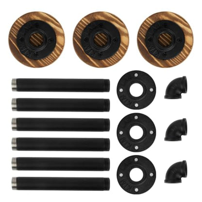 PSLER 3 Pack Helmet Wall Mount, Industrial Pipe Rack for Helmets & Gear | Vintage industrial pipe design,Thickened wall-mounted base,Multi-scene universal holder,Hang riding jackets, scarves & gloves