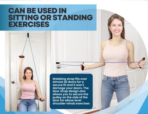 LiftAid Shoulder Pulley for Physical Therapy with Exercise Guide - Improves Shoulder Strength & Range of Motion - Reduces Pain, Helps in Muscle Recovery (Blue Pack of 10) - color: Blue Pack of 10