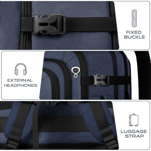 Travel Backpack, Extra Large Carry on Backpack, TSA 18.4 inch Laptop Bags Flight Approved, Lightweight Waterproof Business Luggage Bag, Gifts for Women, Blue - color: Blue, size: 18.4 Inches