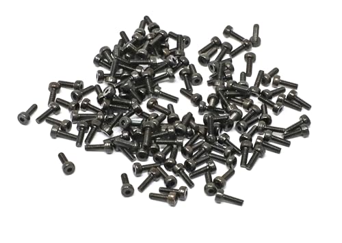 iexcell 100 Pcs M2 x 6mm Thread Pitch 0.4 mm Alloy Steel 12.9 Grade Hex Socket Head Cap Screws Bolts Kit, Black Oxide Finish - size: M2 x 6mm