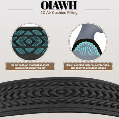 Guitar Strap and Bass Strap, Embroidered Guitar Strap, Adjustable Strap Length, Equipped with 3D Sponge Filled Foam Pad, Comes with 4 Picks + 2 Strap Locks, Best Gift for Guitar Players, Black - color: Black Embroidery