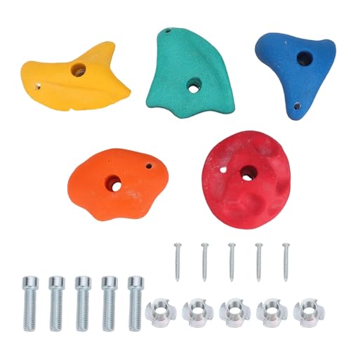 Multi Color Resin Climbing Holds - Assorted Shapes & Round Corners for Outdoor Rock Wall Grips