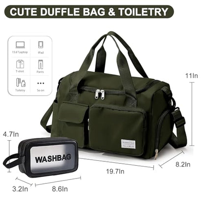 Small Gym Bag for Women, Travel Duffle Bag Carry On Weekender Bag with Shoe Compartment - color: 02#Black, style: Gym Bag&toiletry Bag