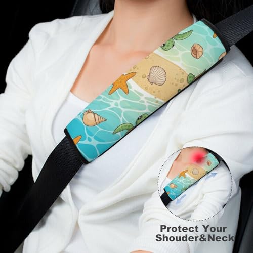 2PCS Turtle Beach Car Seat Straps Shoulder Pads Soft Padded Seat Belt Cushion for Adult Use, Car Seats Pushchair Strollers High Chair Pushchair, Anti-Slip Pad - color: Pattern 899