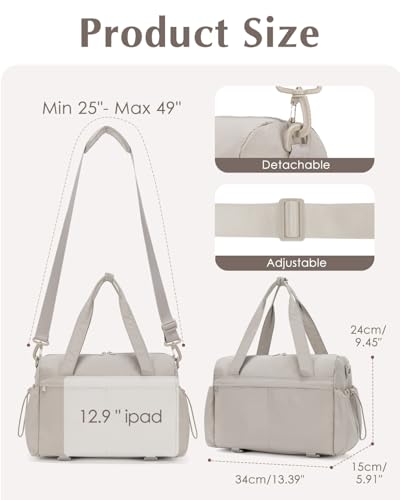 Small Gym Bag, Mini Gym Bag with Yoga Mat Holder & Wet Compartment, Camel | Yoga Mat Bag, Water Bottle Pocket, Detachable and Adjustable Shoulder Strap, Mini Duffle Bag for Workout Travel Dance - color: Puffer Camel