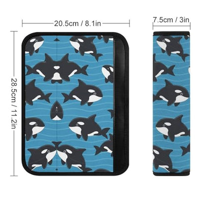 2PCS Killer Whale Orca Seat Belt Shoulder Pad Soft Padded Harness Pads Strap for Adults and Children, All Vehicles, Anti-Slip Pad - color: Pattern 910