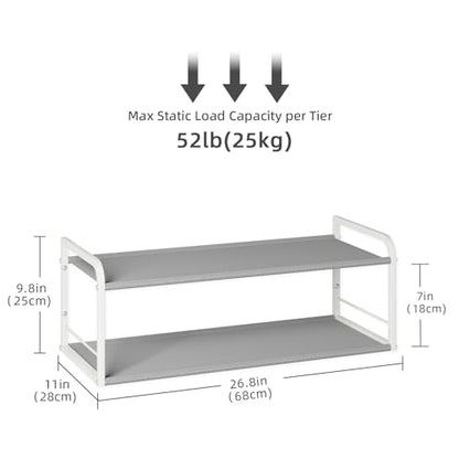 Wall Mounted Shoe Rack, Carbon Steel Shoe Organizer with Removable Oxford Cloth, Non-Slip Space-Saving for Entryway Closet Bedroom, White - color: Classic White