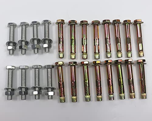 Post Base 4 Pack with Expansion Screws and Bolts for 1-5/8" Strut,Post Base Channel 4 Hole Square Galvanized Steel Rustproof for All 1-5/8" Single Strut Channel (Round Mounting Hole of Base)