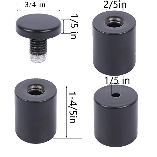 Osring 3/4 x 2 Inch Sign Standoff Mounting Hardware, Black Screw Standoffs Wall Supporting Acrylic Board, Glass Panel and Plexiglass Picture, 8 Pack - size: 3/4"x2"