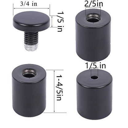 Osring 3/4 x 2 Inch Sign Standoff Mounting Hardware, Black Screw Standoffs Wall Supporting Acrylic Board, Glass Panel and Plexiglass Picture, 8 Pack - size: 3/4"x2"