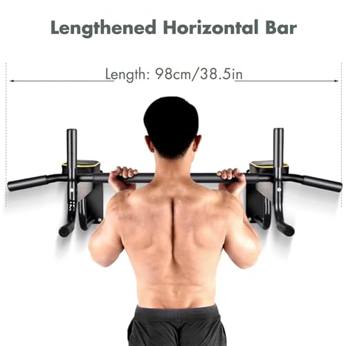 Wall Mounted Pull-Up Bar, Home Assisted Abdominal Indoor Pull-Up Hanging Strengthening Abdominal Muscle Training Band Equipment for Indoor Home Gym Exercise, Supports 440 Pounds