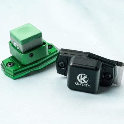 KONLLEN Magnetic Pool Chalk Holder Aluminum Alloy Belt Clip | Portable design, durable metal construction, quick access,metal cue chalk case for pool, snooker and carom - color: Green