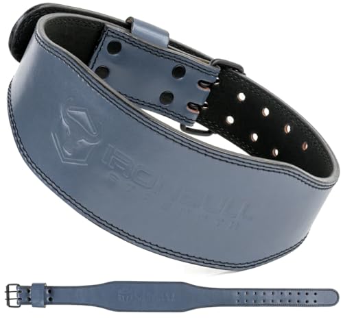 7mm Leather Weight Lifting Belt (IPF Approved) – 4” to 2” Tapered Weightlifting Belt for Powerlifting, Olympic Lifting, Gym & Workout – Back Support Belt for Men & Women - color: Grey, size: Medium