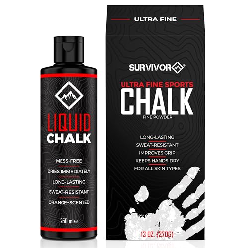 SURVIVOR 250ML Liquid Chalk + 370g Ultra Fine Climbing Chalk Powder Bundle