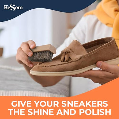 3 Small Shoe Cleaning Brush Set, Boots Sneaker Shoes Cleaner with Nylon, Boar and Horsehair Bristles, Suede Brush Polish Cleaning Brush for Leather, Canvas, Textile, Bags and More