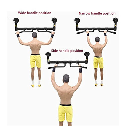 Pull Ups Pull Up Bar Wall Mounted Chin Up Bar Professional Indoor Gymnastics Bar Home Multi Grip Pull Up Bar with Non-Slip Handles (Black)