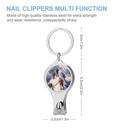 Climber Climb Climbing to The Top Portable Nail Clippers Bottle Opener with Keychain Toenail Fingernail Scissors