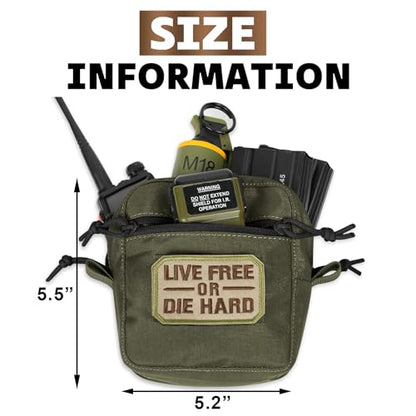 Tactical Admin GP Pouch Multi-Purpose Storage Organizer | 500D Nylon,MOLLE/Belt compatible,Front Loop Panel,2 Compartment Utility Bag