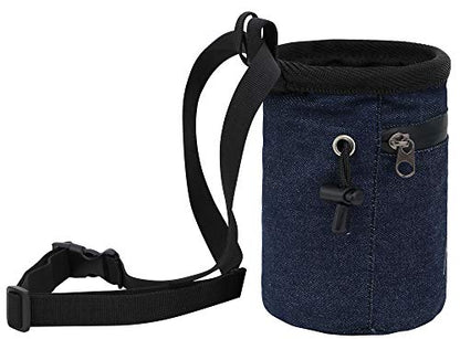 AMC Rock Climbing Panda Design Chalk Bag with Adjustable Belt - color: 7558_Denim Blue
