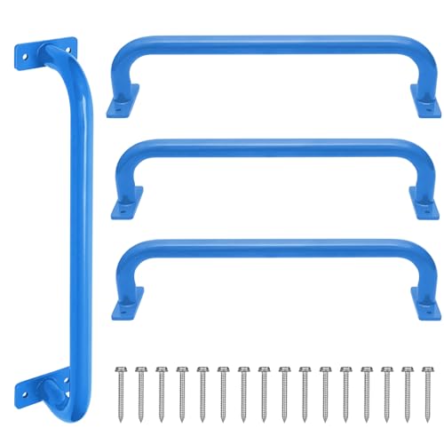 ESPETS 17 Inch 4 Pieces Blue Indoor Monkey Bars for Playhouse, Jungle Gym | Swing Set Hardware Kit, Playground Accessories, Grab Handles, Monkey Bars for Jungle Gym, Playhouse, Climbing Frame - color: Blue -4 Pcs