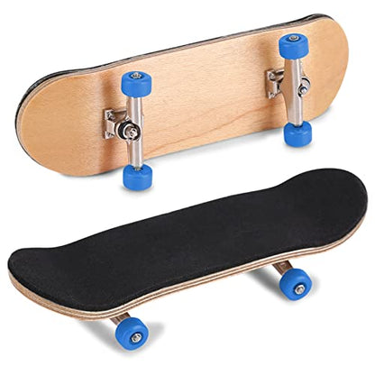 1Pc Maple Wooden Alloy Fingerboard Finger Skateboard Box with Reduce Pressure Kids - color: Dark Blue