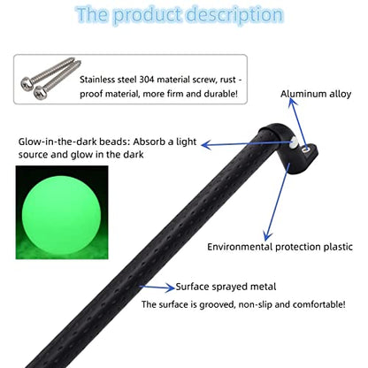 Set of 2 Playground Safety Handles Glow-in-The-Dark 17" Metal Non-Slip Solid Swing Set Kids Safety Hand Grips