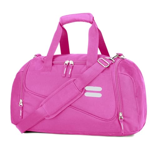 Gym Bag for Men & Women - 30L Duffel Bag with Shoe Compartment, Weekender Water Resistant Duffle Bag for Travel, Sports, Fitness & Workouts, RosePink - color: RosePink