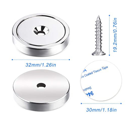 LOVIMAG Strong Neodymium Rare Earth Magnets, 110LBS-6 Pack | Heavy Duty Cup Magnet with Countersunk and Screws for Tool Room, Kitchen Doors, Wall Mounting, Office - size: 110lbs