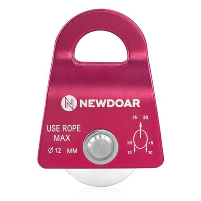 Micro Mobile Single Pulley,20kN(4500 lb) Max Rope 1/2in for Rigging Arborist Climbing Rescue,CE Certified - color: One Unit (20KN Pulley Red)