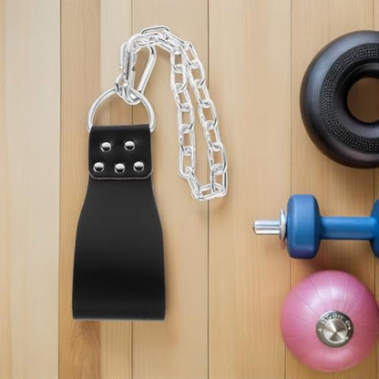 Weighted Dip Belt for Pull-up and Weightlifting with Heavy Duty Iron Chain, Adjustable Fitness Waist Belt for Men and Women Strength Training and Squats