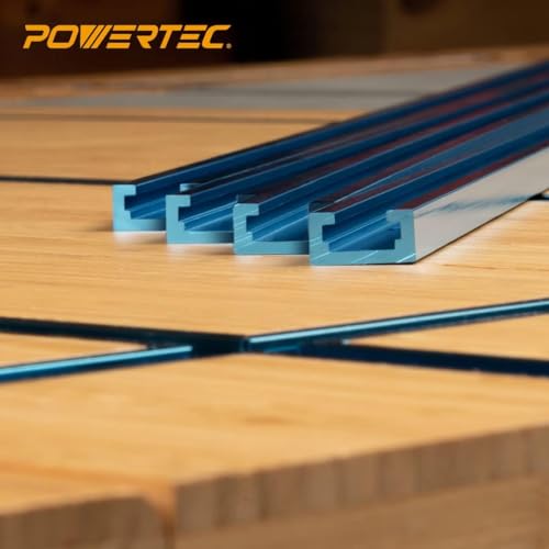 POWERTEC 72081 Double-Cut Profile Universal T-Track & Intersection Kit, 4pc 24 Inch Aluminum T Tracks with 2 Sets 3" T-Track Intersection Kit, Drill Press Table, Router Table, Workbench, Pack of 1 - size: 24" T track (4PK) + Intersection Kit (2 Sets)