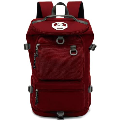 gym duffel bag backpack wrestling bag with shoe compartment 4 kinds of back method waterproof sports walking laptop - color: B-magenta Red