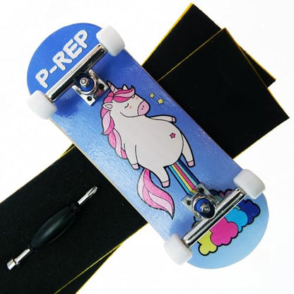 P-REP V2 Pro Performance Complete Wooden Fingerboard kit with Urethane Wheels and Bushings 32mm - Smell the Rainbow - color: Smell the Rainbow