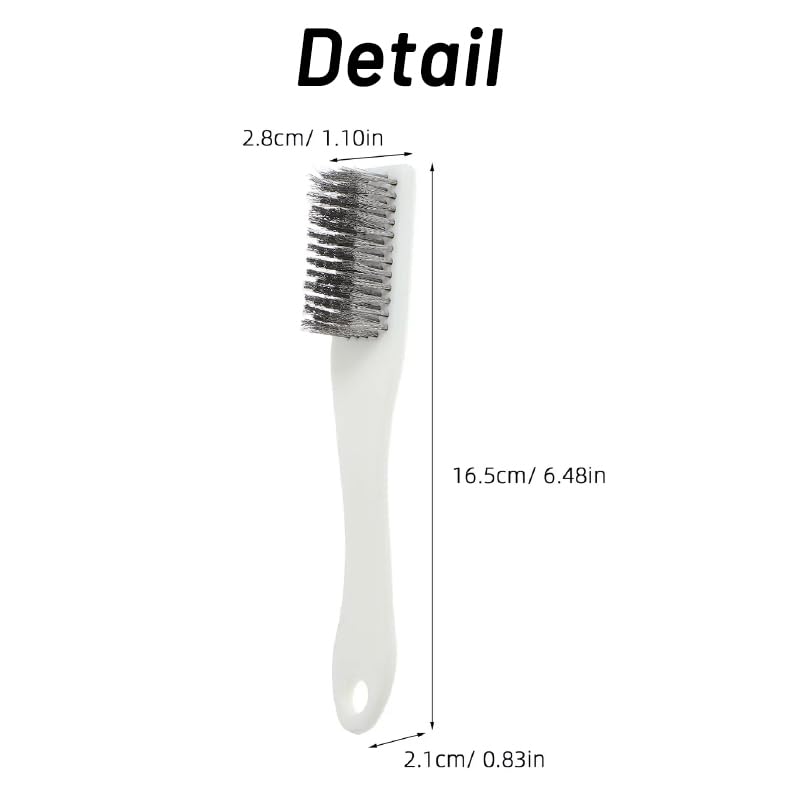 4 Pack Bowling Shoe Brushes - Stainless Steel Wire Cleaning Scrubber for Shoes Sliders Golf Cleats and Boots - Durable Brush Cleaner Kit for Mud and Dirt (White)