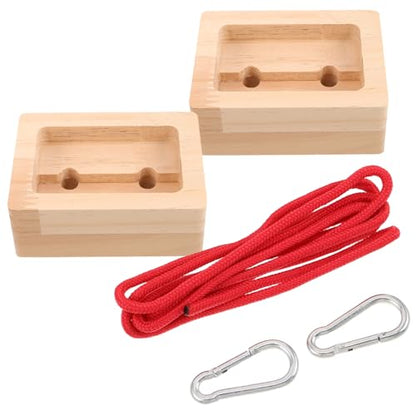 Luxshiny 2pcs Portable Wooden Hangboard Rock Climbing Holds with Lightweight Design and Khaki Color for Outdoor Fitness Routines and Climber Finger Strength Training