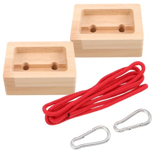 Luxshiny 2pcs Portable Wooden Hangboard Rock Climbing Holds with Lightweight Design and Khaki Color for Outdoor Fitness Routines and Climber Finger Strength Training