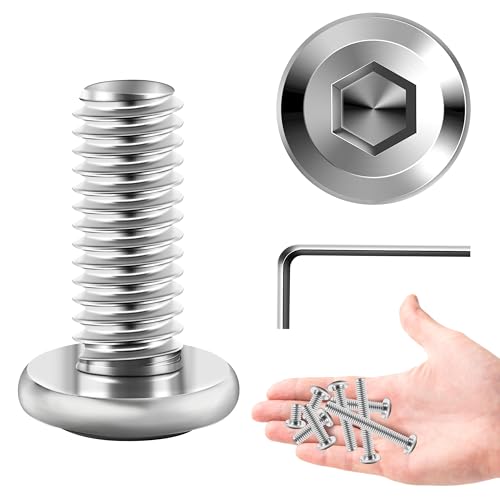 30Pcs M6 Bolt M6 x 16mm Flat Head Socket Cap Screw Bolts, Allen Socket Drive M6 Screws Assortment, Stainless Steel Bolts Bright Finish M6x1.0 Bolt by Marysino - color: Silver, size: M6 x 16mm