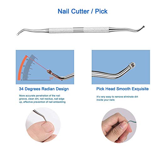 Professional Cuticle Nippers Kit, Cuticle Trimmer with Cuticle Pusher & Other Durable Nail Care Manicure Kit for Women, Premium Stainless Steel & Ergonomic Design, Travel & Gift