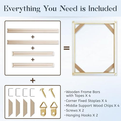 Canvas Stretcher Bars 10x16 Inch Frame Kit, Available in 25+ size Wood Stretcher Bars for Home and Office, Gallery Wrap Wall Arts Supply for Oil Painting, Poster, Picture & Paint by Numbers - size: 10"x16"