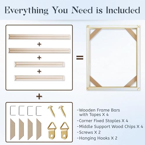 Canvas Stretcher Bars 10x14 Inch Frame Kit, Available in 25+ size Wood Stretcher Bars for Home and Office, Gallery Wrap Wall Arts Supply for Oil Painting, Poster, Picture & Paint by Numbers - size: 10"x14"