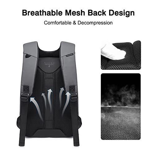 FANDARE Anti-Theft Backpack Business Daypacks fits 15.6 Inch Laptop Travel Large Backpack with USB Charging Port Waterproof Computer Bag Bookbag for Women Men Notebook Grey - color: Grey