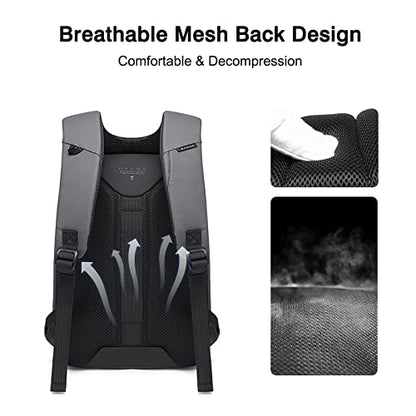 FANDARE Anti-Theft Backpack Business Daypacks fits 15.6 Inch Laptop Travel Large Backpack with USB Charging Port Waterproof Computer Bag Bookbag for Women Men Notebook Grey - color: Grey