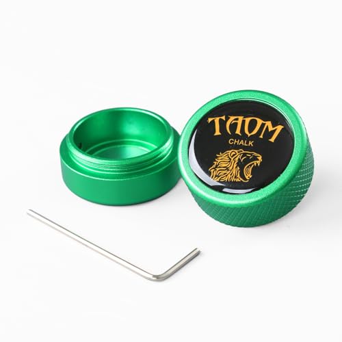 Banly Round Shaped Pool Chalk Holder, Portable Pool Chalk Cubes, Magnetic Mini Chalk Holder Pool Billiards, Pool Cue Chalk Case Container Box for Billiard Cue Tip Tool Pool Table Snooker Accessories - color: 1-Green Holder
