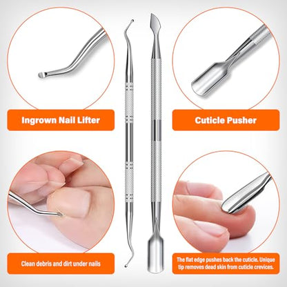 DRMODE Toenail Clippers for Thick Toenails, Long Handled Toe Nail Clippers for Thick Nails for Seniors with Wide Opening, Professional Stainless Steel Slanted Curved Ingrown Toenail Clippers for Men