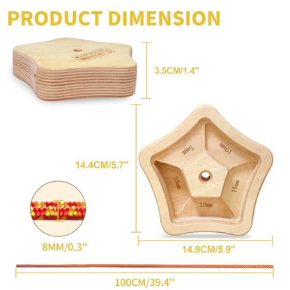 POWER GUIDANCE Hangboard Climbing Finger Board Climbing Board to Strengthen The Climbing Grip Made of Wood for Indoors and Outdoors
