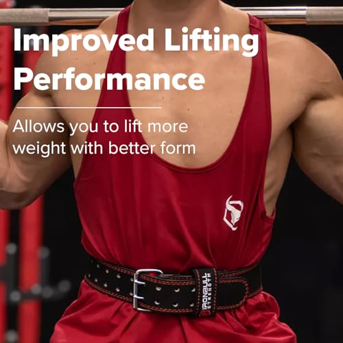 Weight Lifting Belt - 6-inch Padded Leather Weight Belt - Heavy Duty And Comfortable Back Support For Heavy Weightlifting and Fitness - size: XXX-Large
