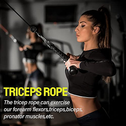 Weight Cable Pulley System Gym, Upgraded Fitness LAT and Lift Pulley System Attachments for LAT Pull Down, Biceps Curl Workout, Tricep, Home Gym Gravity Pulley System Set.