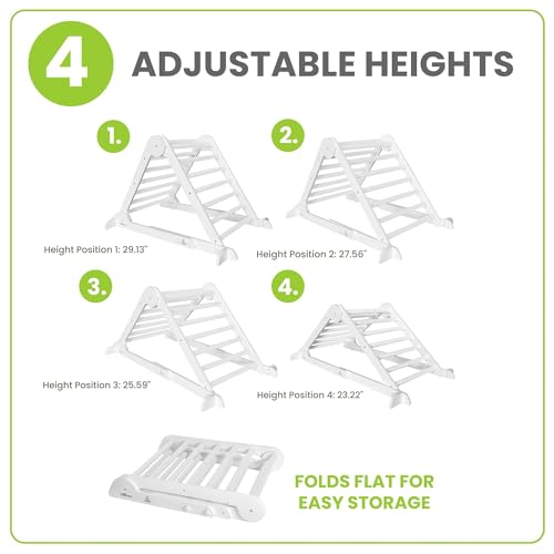 Little Partners Learn 'N Climb Foldable Wooden Climbing Triangle, Wood Climbing Gym for Toddlers, Triangle Climber for Skill-Building and Active Play, Soft White - color: Soft White