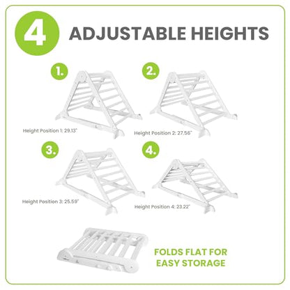 Little Partners Learn 'N Climb Foldable Wooden Climbing Triangle, Wood Climbing Gym for Toddlers, Triangle Climber for Skill-Building and Active Play, Soft White - color: Soft White
